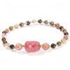 ムーンストーン・トルマリンヒーリングブレスレットとピシャ Moonstone Tourmaline Healing Bracelet with PiXiu