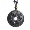 Naturale schwarze Obsidian-Pixiu-Halskette Natural Black Obsidian Pixiu Necklace