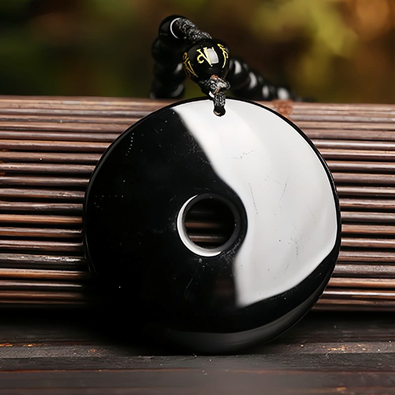 Naturale schwarze Obsidian-Pixiu-Halskette Natural Black Obsidian Pixiu Necklace