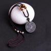 Kalung Liontin Kekuatan Taoisme Obsidian Hitam Alami Natural Black Obsidian Taoism Strength Pendant Necklace