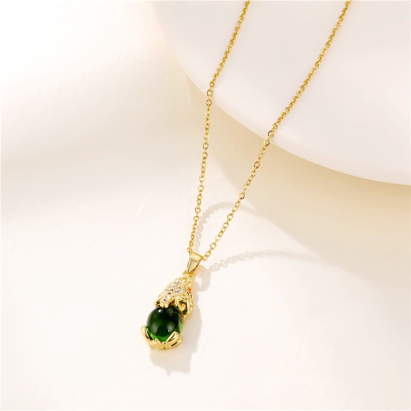 Collar de la Fortuna Pixiu con Granate Natural Natural Garnet Pixiu Fortune Necklace