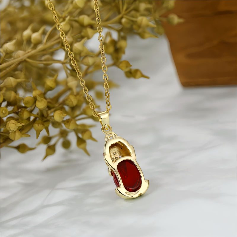 Collar de la Fortuna Pixiu con Granate Natural Natural Garnet Pixiu Fortune Necklace