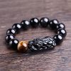 Gelang Perlindungan Kekuatan Natural Obsidian Pixiu Natural Obsidian Pixiu Strength Protection Bracelet