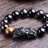 Gelang Perlindungan Kekuatan Natural Obsidian Pixiu Natural Obsidian Pixiu Strength Protection Bracelet