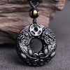 Collar con dije de Pixiu de Obsidiana para la Abundancia Obsidian Wealth Pixiu Pendant Necklace