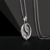 Collar con colgante de Dragón Yin Yang de Estaño Puro Pure Tin Yin Yang Dragon Pendant Necklace
