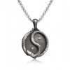 Collar con colgante de Dragón Yin Yang de Estaño Puro Pure Tin Yin Yang Dragon Pendant Necklace