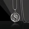 Collar con colgante de Dragón Yin Yang de Estaño Puro Pure Tin Yin Yang Dragon Pendant Necklace