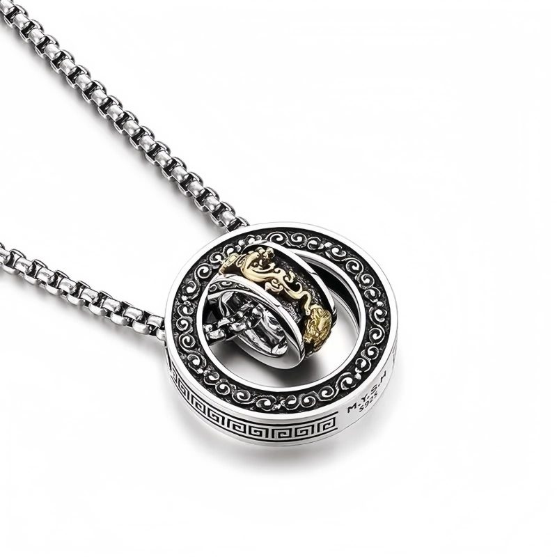 Colar Rotativo de Cobre PiXiu para Riqueza Rotatable PiXiu Copper Wealth Necklace