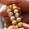 Pulsera de la Fortuna Bagua de Madera de Melocotón del Tíbet con Cinabrio Tibet Peach Wood Cinnabar Bagua Wealth Bracelet