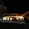 Pulsera de la Fortuna Bagua de Madera de Melocotón del Tíbet con Cinabrio Tibet Peach Wood Cinnabar Bagua Wealth Bracelet