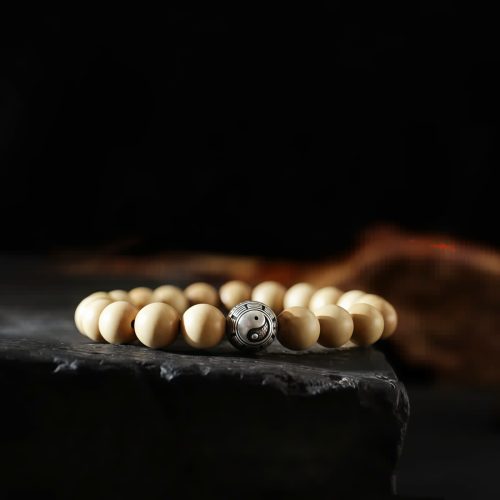 Pulsera de la Fortuna Bagua de Madera de Melocotón del Tíbet con Cinabrio Pulsera de la Fortuna Bagua de Madera de Melocotón del Tíbet con Cinabrio