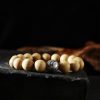 Pulsera de la Fortuna Bagua de Madera de Melocotón del Tíbet con Cinabrio Tibet Peach Wood Cinnabar Bagua Wealth Bracelet
