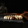Pulsera de la Fortuna Bagua de Madera de Melocotón del Tíbet con Cinabrio Tibet Peach Wood Cinnabar Bagua Wealth Bracelet