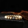 Pulsera de la Fortuna Bagua de Madera de Melocotón del Tíbet con Cinabrio Tibet Peach Wood Cinnabar Bagua Wealth Bracelet