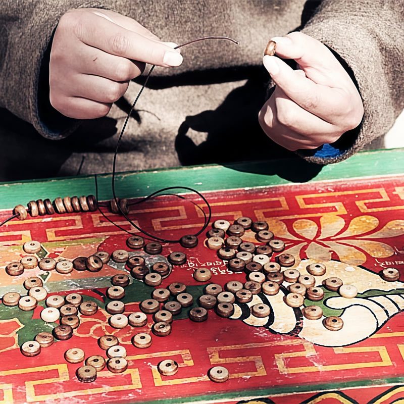 Pulseira Mala Tibetana 108 Contas de Osso de Iaque Dzi PiXiu Tibetan 108 Mala Yak Bone Dzi PiXiu Bracelet