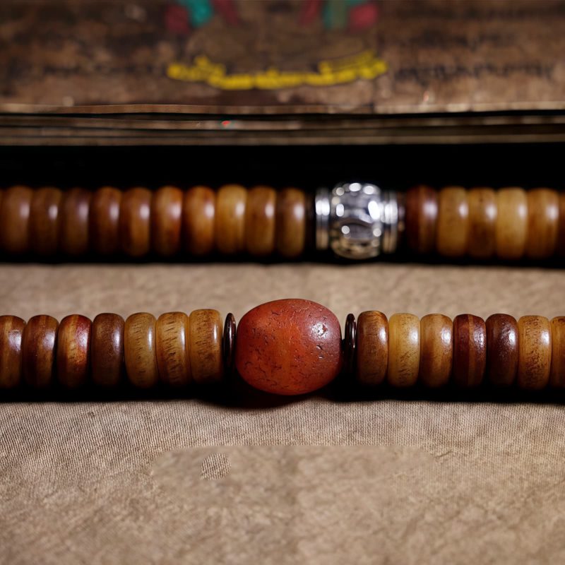 Pulseira Mala Tibetana 108 Contas de Osso de Iaque Dzi PiXiu Tibetan 108 Mala Yak Bone Dzi PiXiu Bracelet