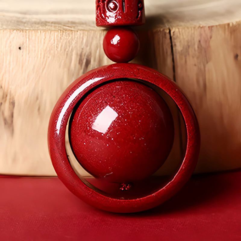 Collar con dije de cinabrio tibetano Om Mani Padme Hum Tibetan Cinnabar Om Mani Padme Hum Pendant Necklace