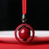 Collar con dije de cinabrio tibetano Om Mani Padme Hum Tibetan Cinnabar Om Mani Padme Hum Pendant Necklace