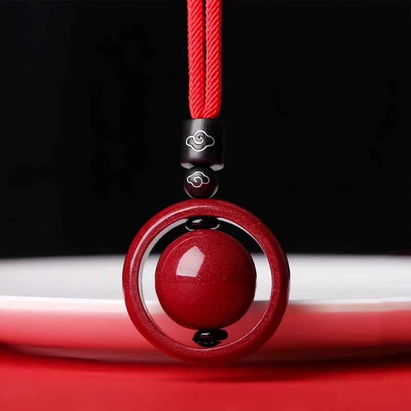 Collar con dije de cinabrio tibetano Om Mani Padme Hum Tibetan Cinnabar Om Mani Padme Hum Pendant Necklace