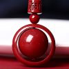 Collar con dije de cinabrio tibetano Om Mani Padme Hum Tibetan Cinnabar Om Mani Padme Hum Pendant Necklace