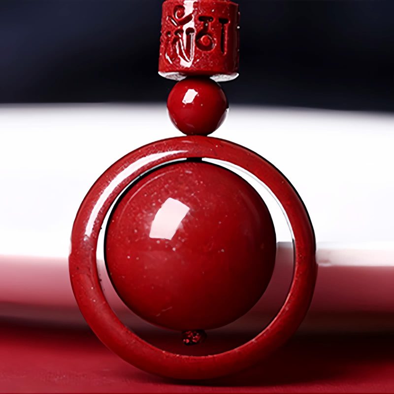 Collar con dije de cinabrio tibetano Om Mani Padme Hum Tibetan Cinnabar Om Mani Padme Hum Pendant Necklace