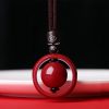 Collar con dije de cinabrio tibetano Om Mani Padme Hum Tibetan Cinnabar Om Mani Padme Hum Pendant Necklace