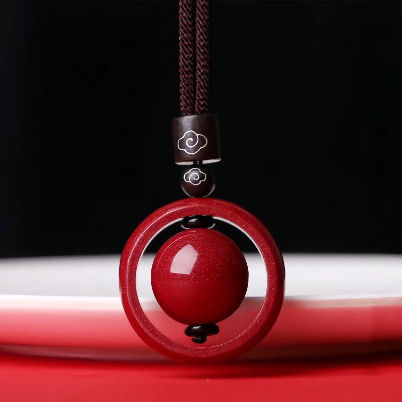 Collar con dije de cinabrio tibetano Om Mani Padme Hum Tibetan Cinnabar Om Mani Padme Hum Pendant Necklace