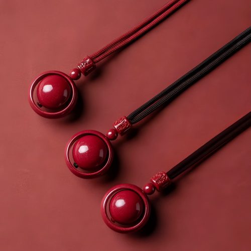 Collar con dije de cinabrio tibetano Om Mani Padme Hum Collar con dije de cinabrio tibetano Om Mani Padme Hum