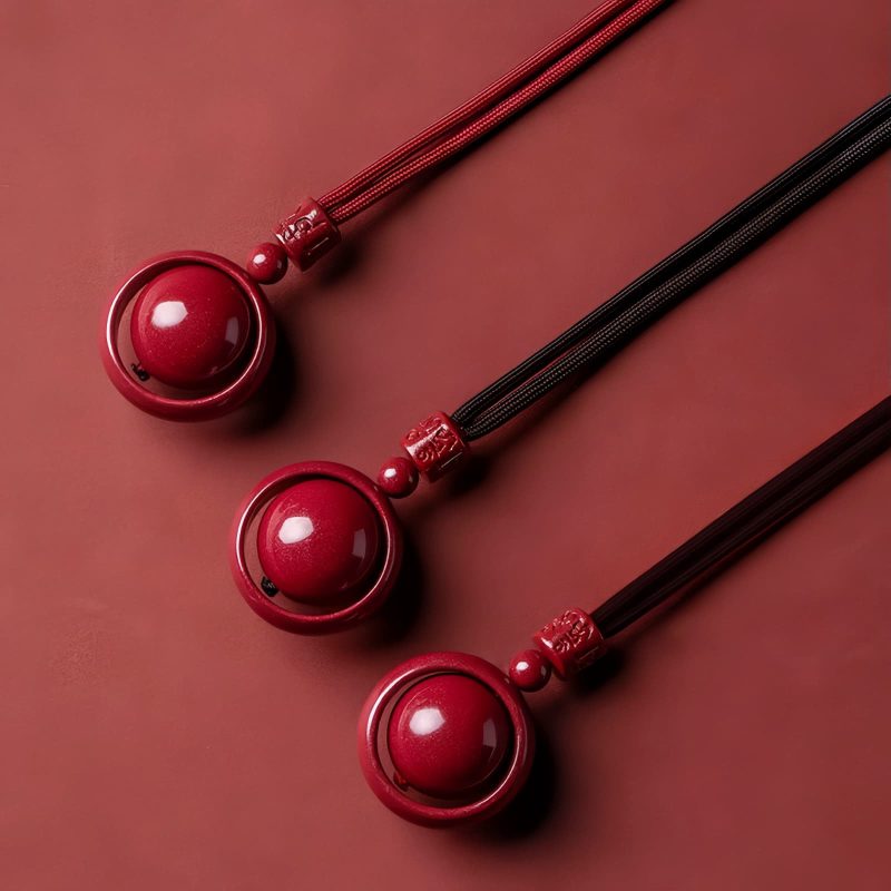 Collar con dije de cinabrio tibetano Om Mani Padme Hum Tibetan Cinnabar Om Mani Padme Hum Pendant Necklace