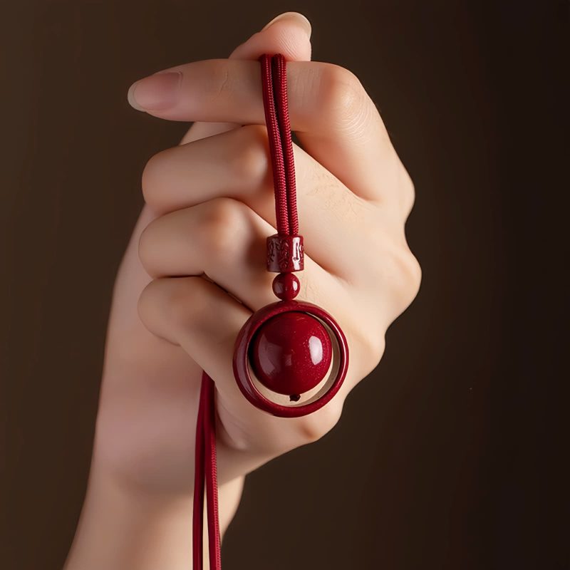 Collar con dije de cinabrio tibetano Om Mani Padme Hum Tibetan Cinnabar Om Mani Padme Hum Pendant Necklace
