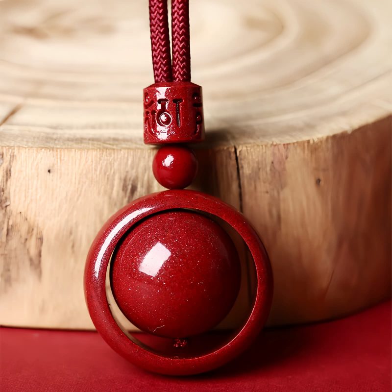 Collar con dije de cinabrio tibetano Om Mani Padme Hum Tibetan Cinnabar Om Mani Padme Hum Pendant Necklace