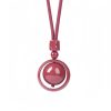 Collar con dije de cinabrio tibetano Om Mani Padme Hum Tibetan Cinnabar Om Mani Padme Hum Pendant Necklace
