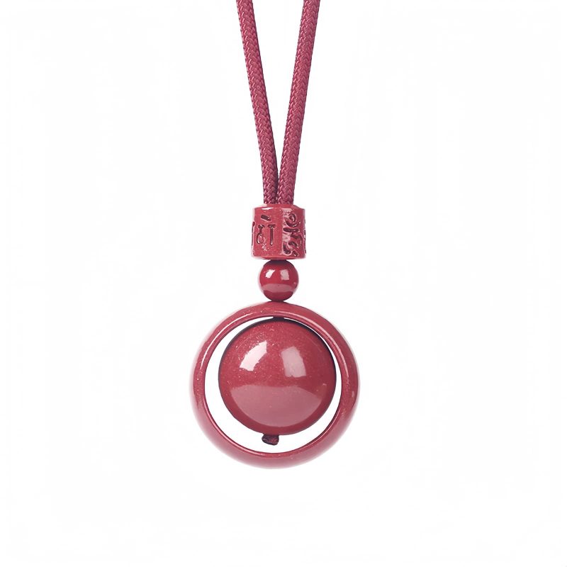 Collar con dije de cinabrio tibetano Om Mani Padme Hum Tibetan Cinnabar Om Mani Padme Hum Pendant Necklace