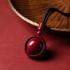 Collar con dije de cinabrio tibetano Om Mani Padme Hum Tibetan Cinnabar Om Mani Padme Hum Pendant Necklace