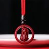 Collar con dije de cinabrio tibetano Om Mani Padme Hum Tibetan Cinnabar Om Mani Padme Hum Pendant Necklace