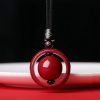 Collar con dije de cinabrio tibetano Om Mani Padme Hum Tibetan Cinnabar Om Mani Padme Hum Pendant Necklace