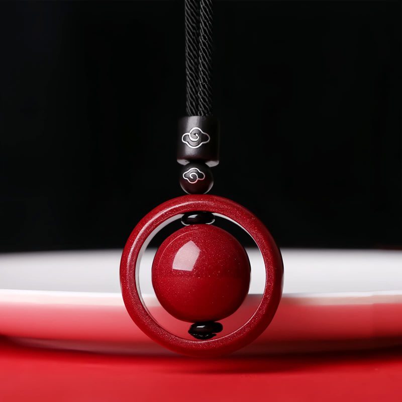 Collar con dije de cinabrio tibetano Om Mani Padme Hum Tibetan Cinnabar Om Mani Padme Hum Pendant Necklace