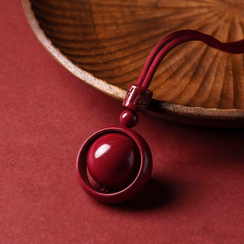 Collar con dije de cinabrio tibetano Om Mani Padme Hum Tibetan Cinnabar Om Mani Padme Hum Pendant Necklace