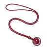 Collar con dije de cinabrio tibetano Om Mani Padme Hum Tibetan Cinnabar Om Mani Padme Hum Pendant Necklace