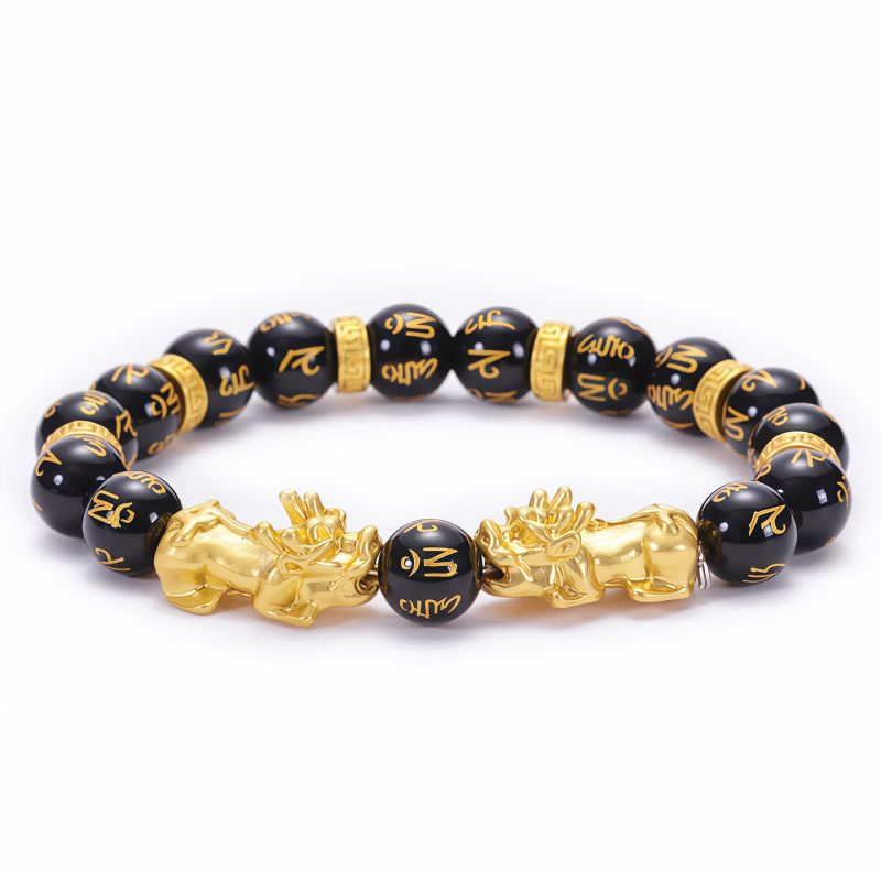 Tibetan Obsidian Om Mani Padme Hum Bracelet Tibetan Obsidian Om Mani Padme Hum Bracelet
