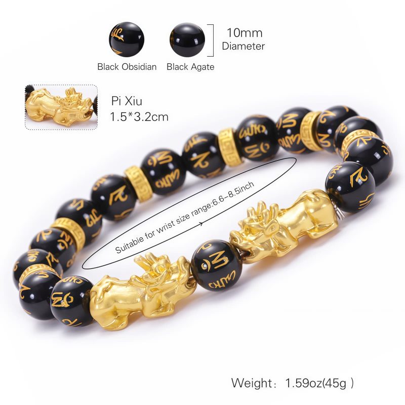 Tibetan Obsidian Om Mani Padme Hum Bracelet Tibetan Obsidian Om Mani Padme Hum Bracelet