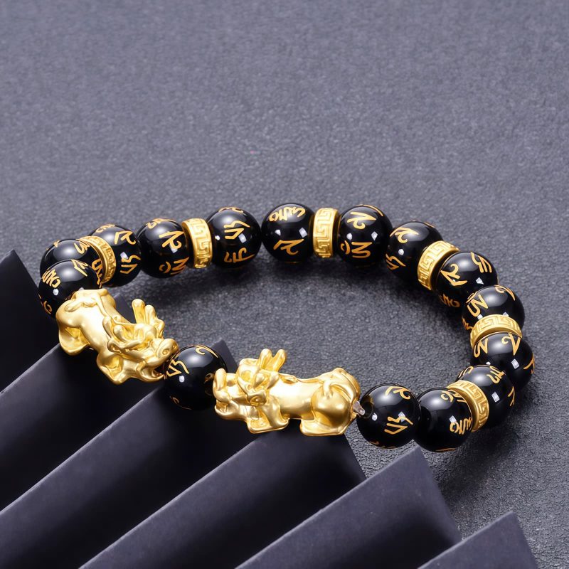 Tibetan Obsidian Om Mani Padme Hum Bracelet Tibetan Obsidian Om Mani Padme Hum Bracelet