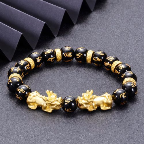 Pulsera de Obsidiana Tibetana Om Mani Padme Hum Pulsera de Obsidiana Tibetana Om Mani Padme Hum