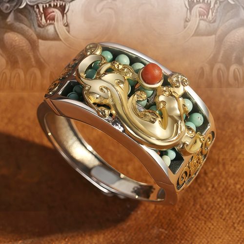 Cincin Perlindungan PiXiu dari Agate Merah Turki Tibet Cincin Perlindungan PiXiu dari Agate Merah Turki Tibet