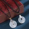 Collar Pi Xiu con Ágata Blanca, Plata de Ley 999 y Sándalo White Agate Pi Xiu Necklace with Sterling Silver and Sandalwood