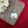 Colar Pingente de Elefante de Jade Branco para Sorte White Jade Elephant Luck Pendant Necklace