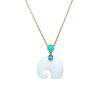 Colar Pingente de Elefante de Jade Branco para Sorte White Jade Elephant Luck Pendant Necklace