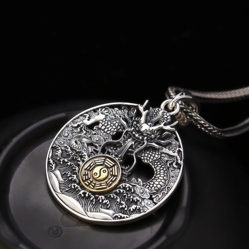 Collar con colgante de cobre Yin Yang Bagua Collar con colgante de cobre Yin Yang Bagua
