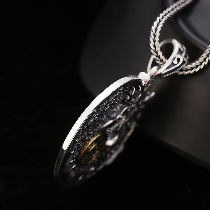 Collar con colgante de cobre Yin Yang Bagua Yin Yang Bagua Copper Pendant Necklace
